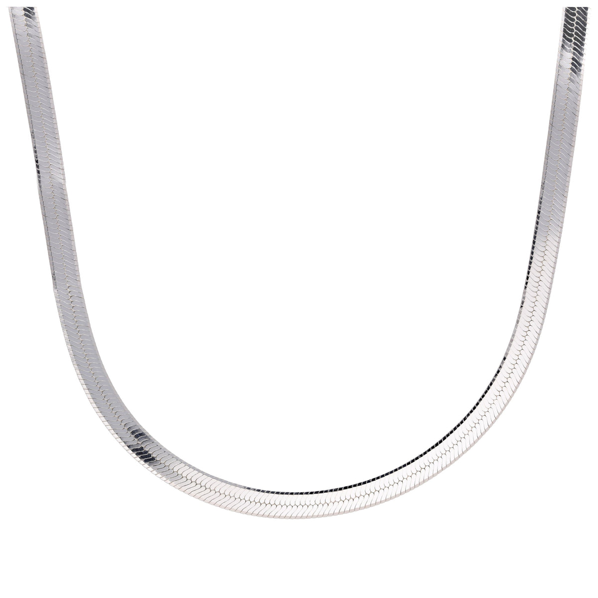 Collier chaîne à chevrons plats en argent sterling de 45 à 50 cm