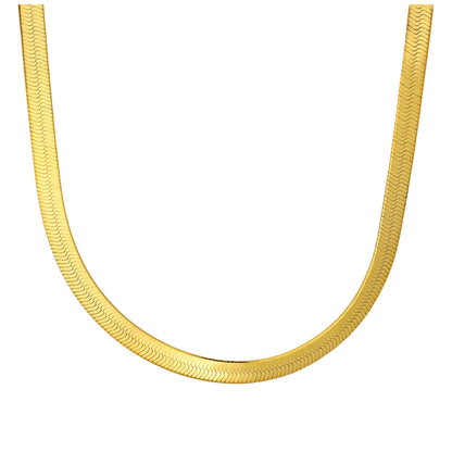 Collier à chevrons en argent sterling plaqué or 45 cm