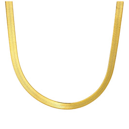 Collier à chevrons en argent sterling plaqué or 45 cm