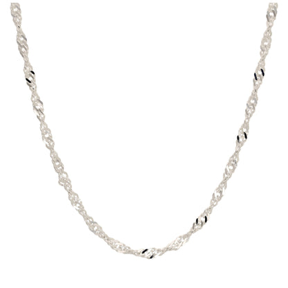 Collier à chaîne torsadée en argent sterling avec pendentif disco serpent de 45,7 cm