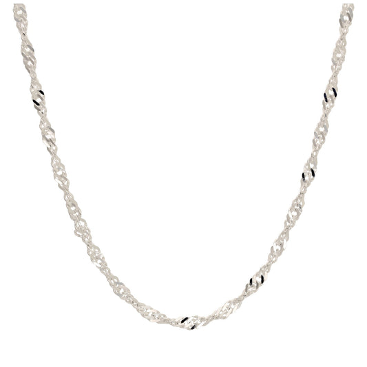 Collier à chaîne torsadée en argent sterling avec pendentif disco serpent de 45,7 cm