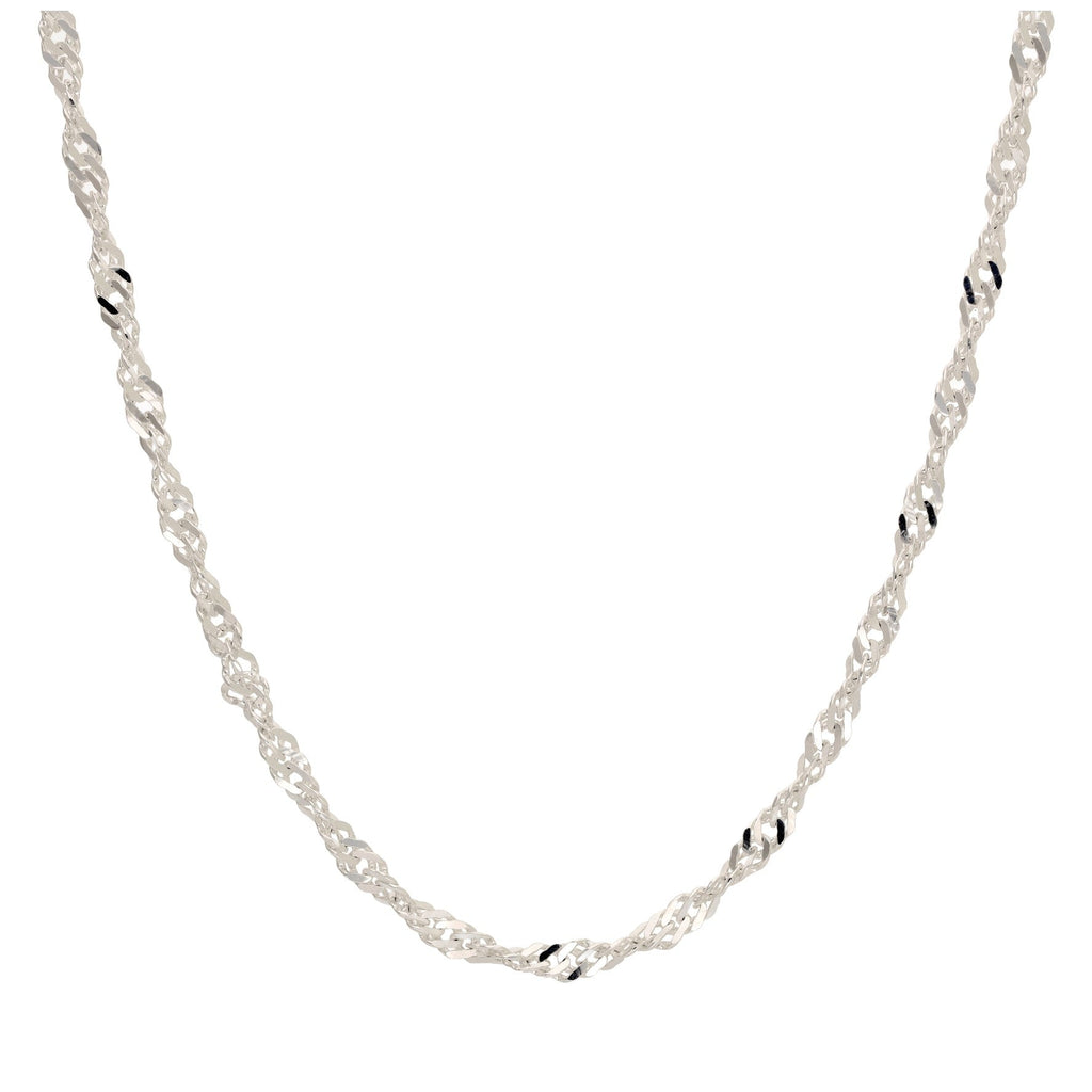 Collier à chaîne torsadée en argent sterling avec pendentif disco serpent de 45,7 cm