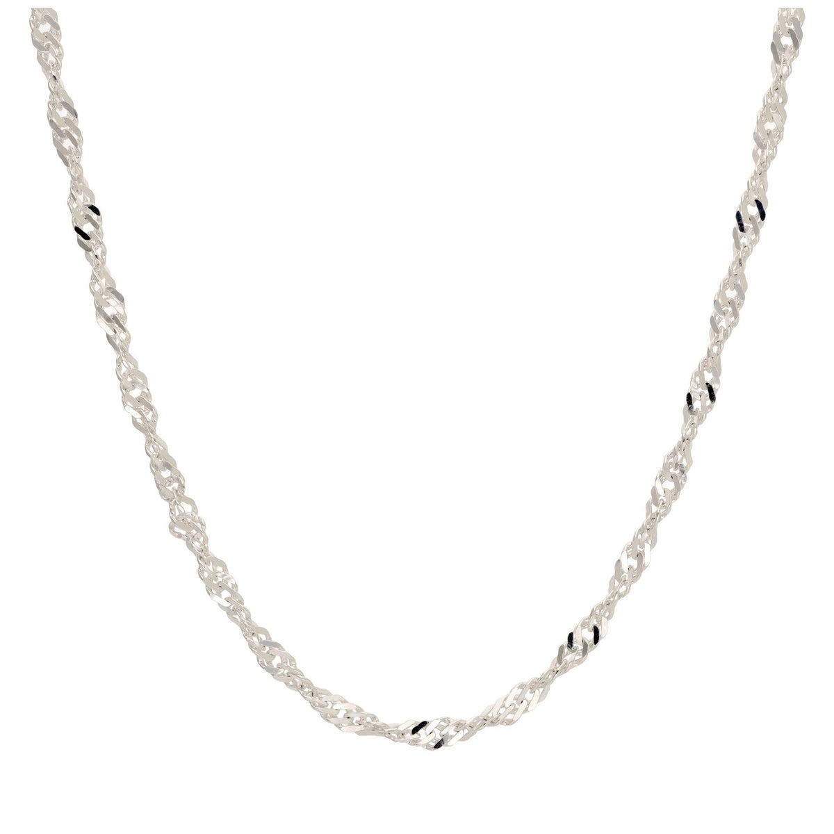 Collier à chaîne torsadée en argent sterling avec pendentif disco serpent de 45,7 cm