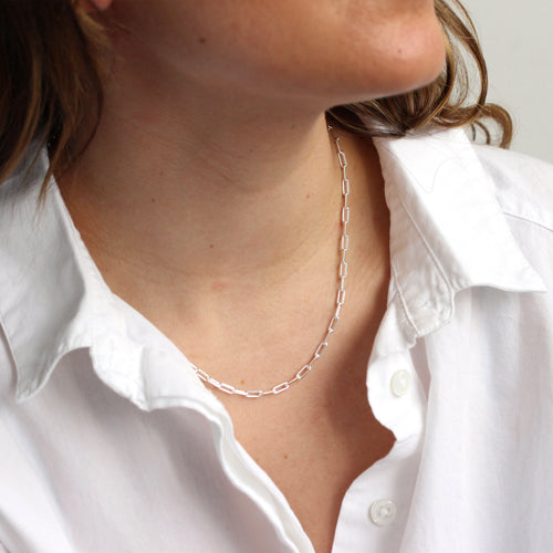 Collier à long maillons en argent sterling de 45,7 cm