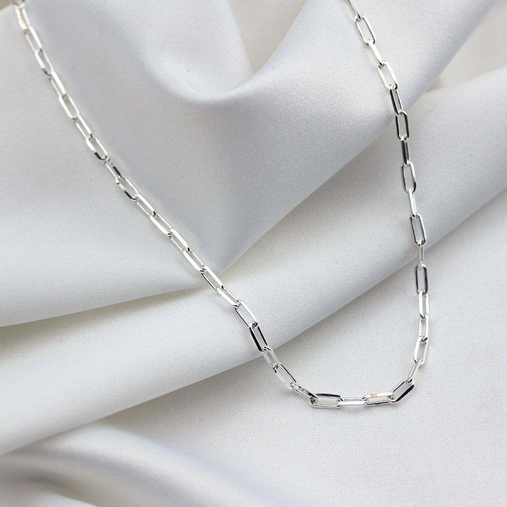 Collier à long maillons en argent sterling de 45,7 cm
