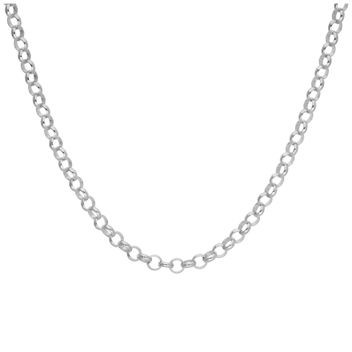 Collier à maillons rolo en argent sterling de 45,7 cm
