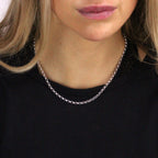 Collier à maillons rolo en argent sterling de 45,7 cm