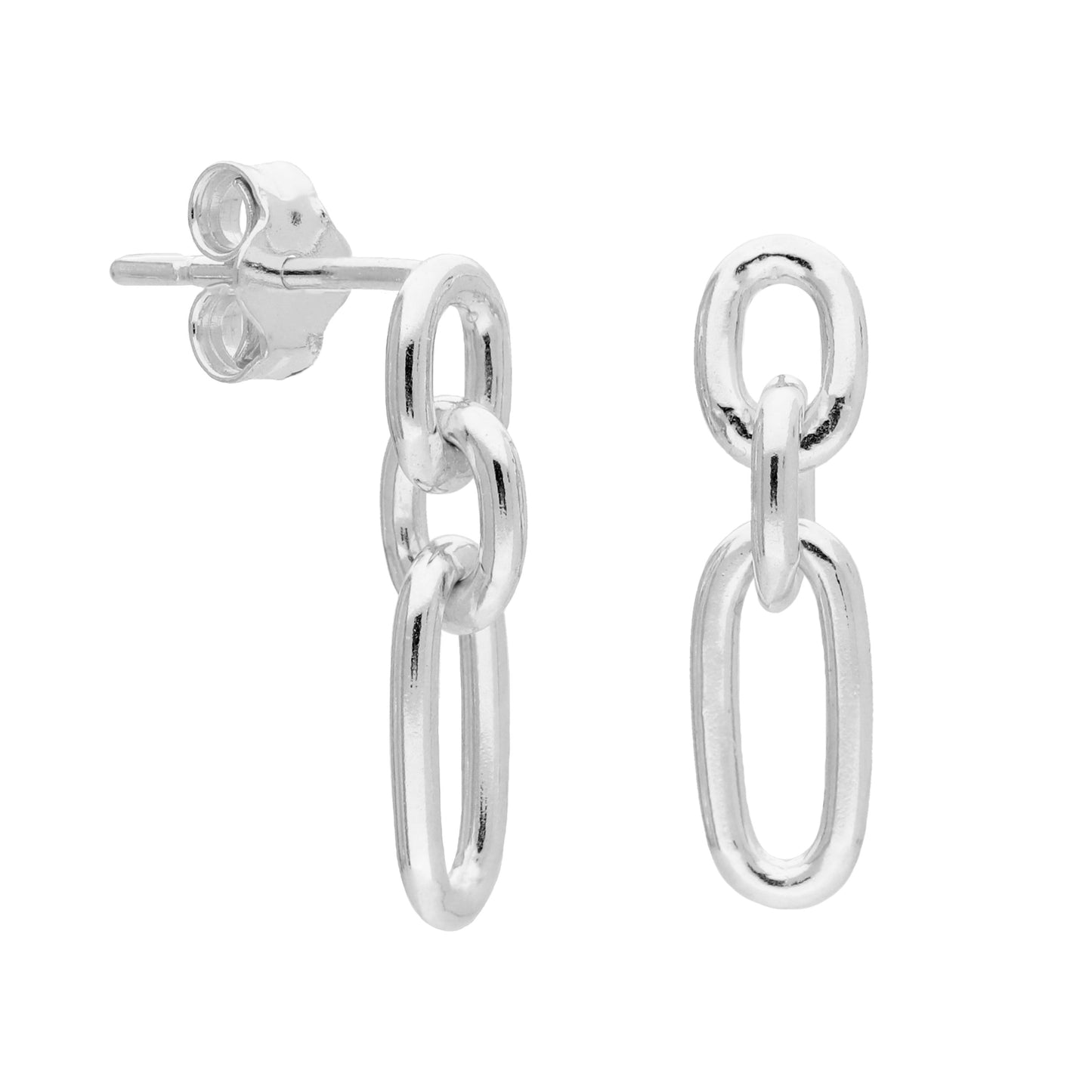 Boucles d'oreilles pendantes à chaîne à maillons en argent sterling