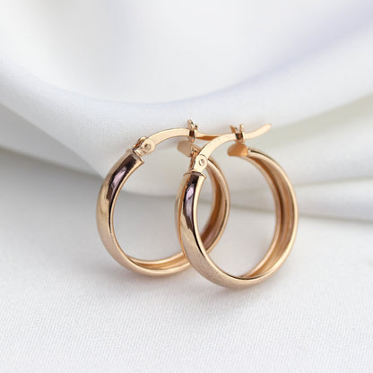 Boucles d'oreilles créoles en argent sterling plaqué or rose de 20 mm