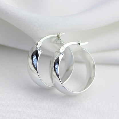 Boucles d'oreilles créoles épaisses en argent sterling de 20 mm