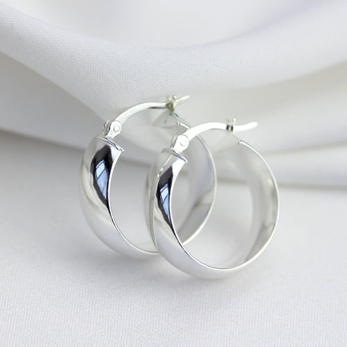 Boucles d'oreilles créoles épaisses en argent sterling de 20 mm