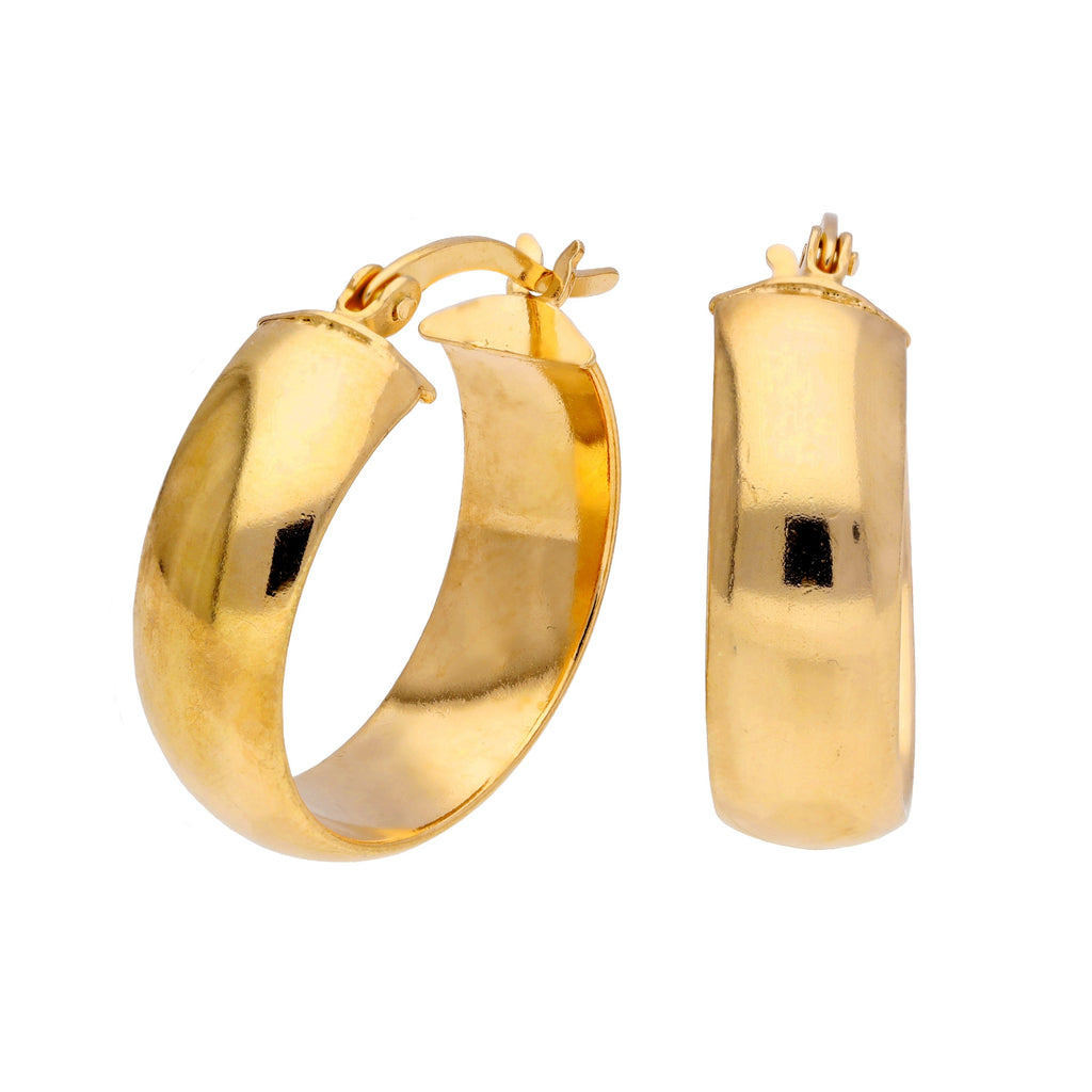 Boucles d'oreilles créoles épaisses en argent sterling plaqué or de 20 mm