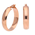 Boucles d'oreilles créoles épaisses en argent sterling plaqué or rose de 30 mm