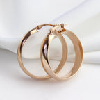 Boucles d'oreilles créoles épaisses en argent sterling plaqué or rose de 30 mm