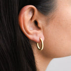 Boucles d'oreilles créoles épaisses en argent sterling plaqué or de 20 mm