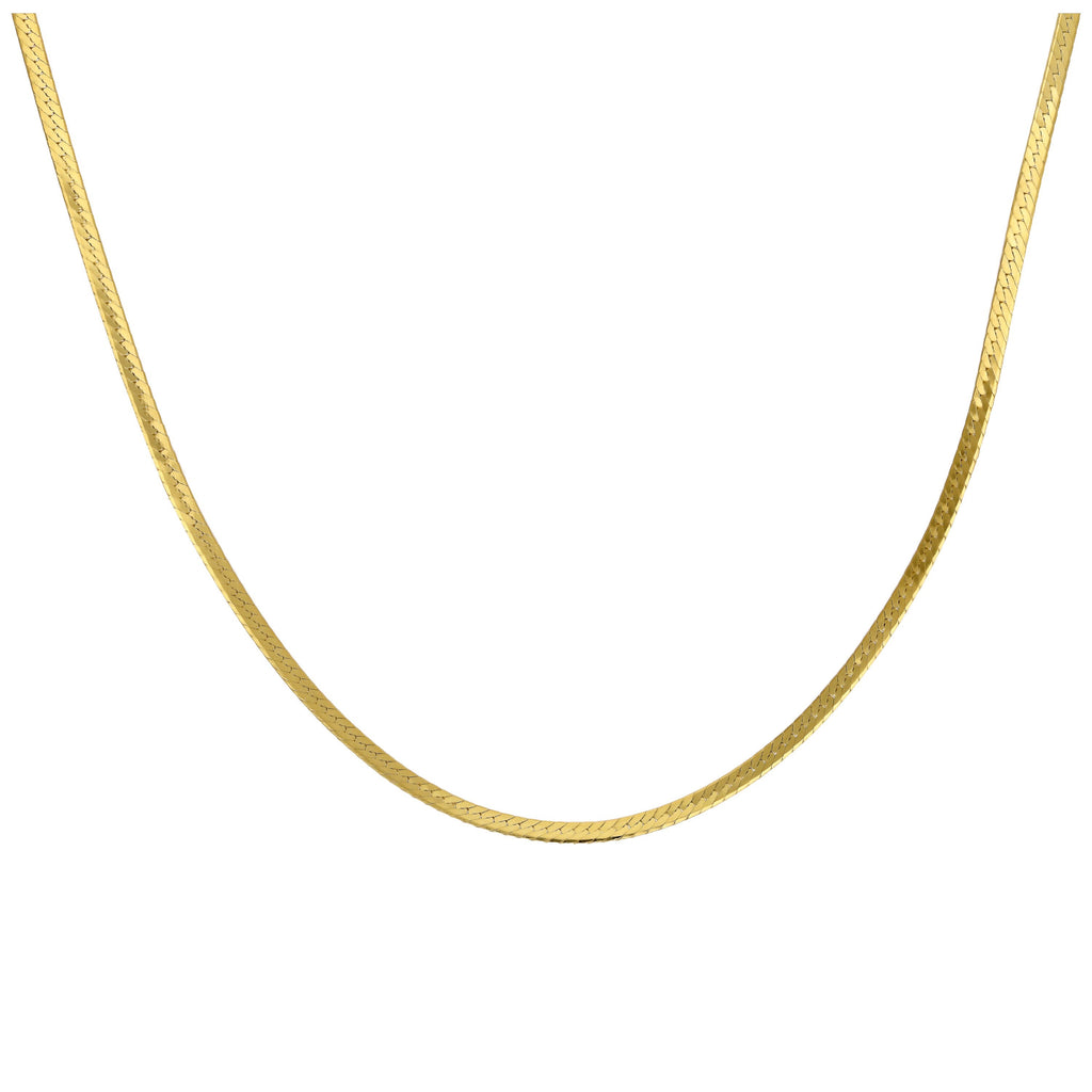 Collier chaîne serpent en argent sterling plaqué or 45 cm