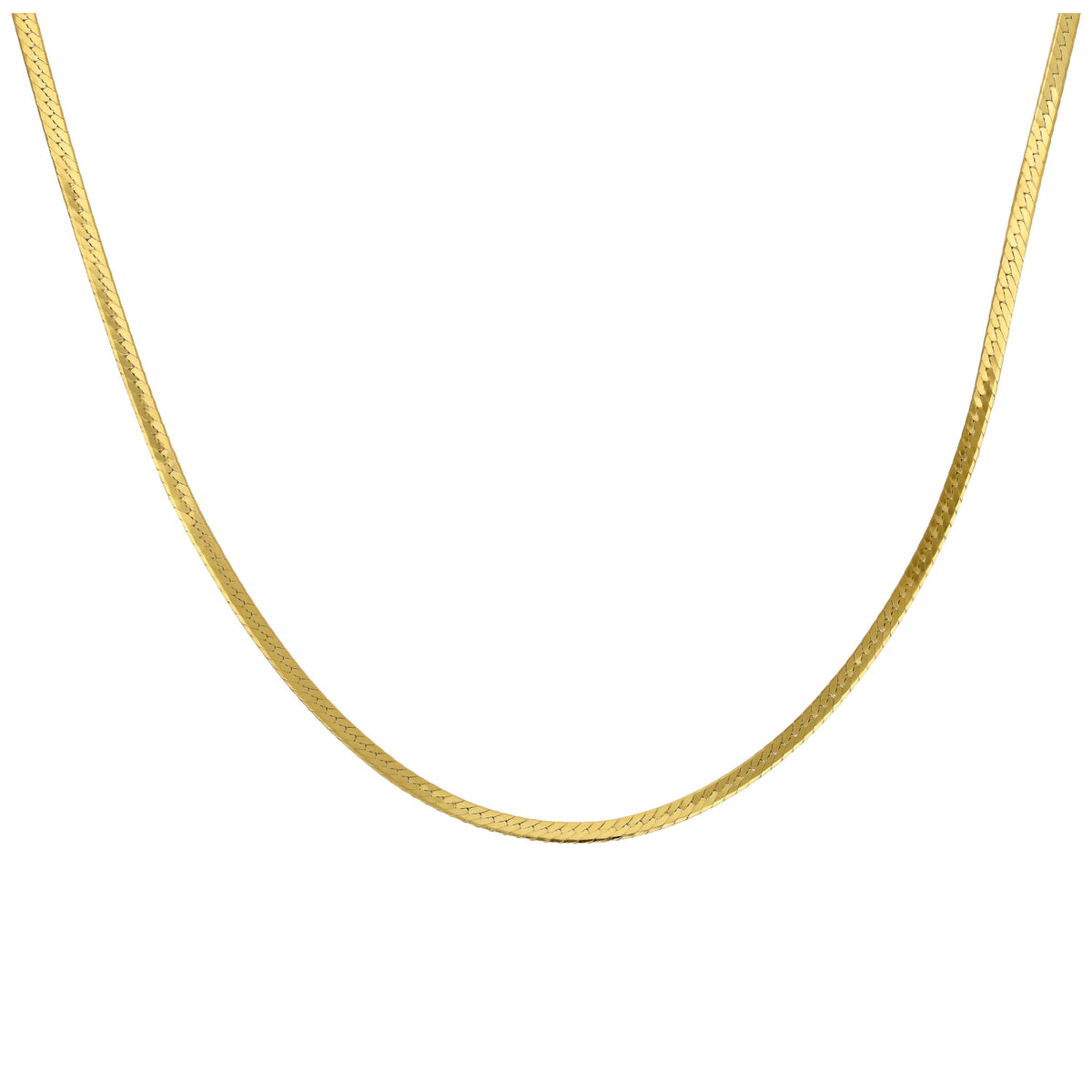 Collier chaîne serpent en argent sterling plaqué or 45 cm