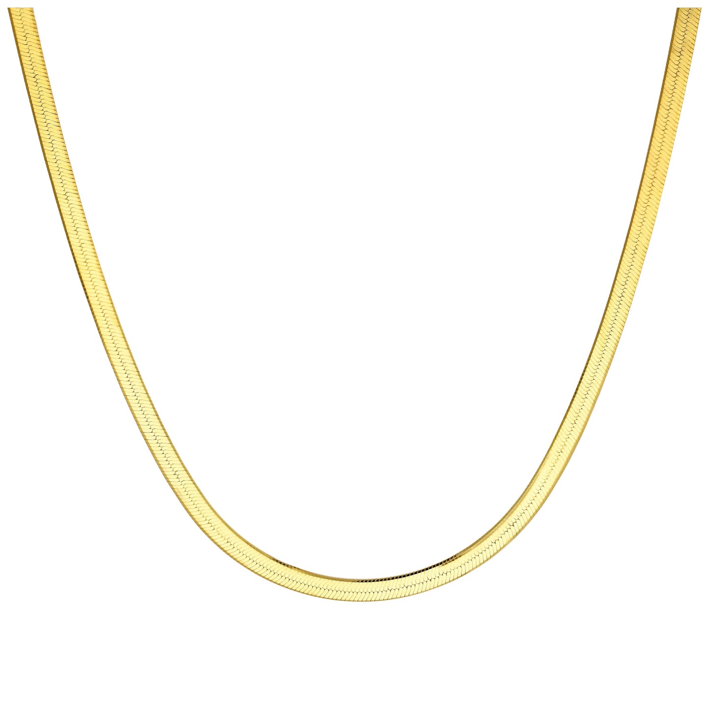 Collier chaîne serpent en argent sterling plaqué or 45 cm
