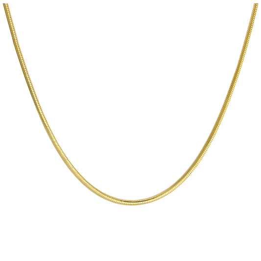 Collier à maillons serpent en argent sterling plaqué or de 45 cm