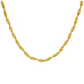 Collier chaîne torsadée en argent sterling plaqué or 45 cm