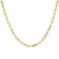 Collier à maillons longs en argent sterling plaqué or de 45 cm