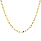 Collier à maillons longs en argent sterling plaqué or de 45 cm
