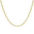 Collier à maillons longs en argent sterling plaqué or de 45 cm