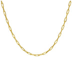 Collier à maillons longs en argent sterling plaqué or de 45 cm