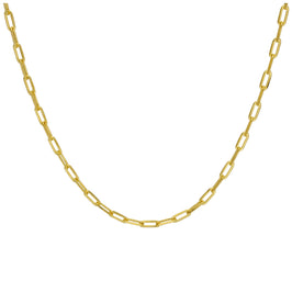 Collier à maillons longs en argent sterling plaqué or de 45 cm
