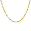 Collier chaîne rolo en argent sterling plaqué or de 3 mm, 45 cm