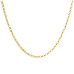 Collier chaîne rolo en argent sterling plaqué or de 2 mm, 45 cm