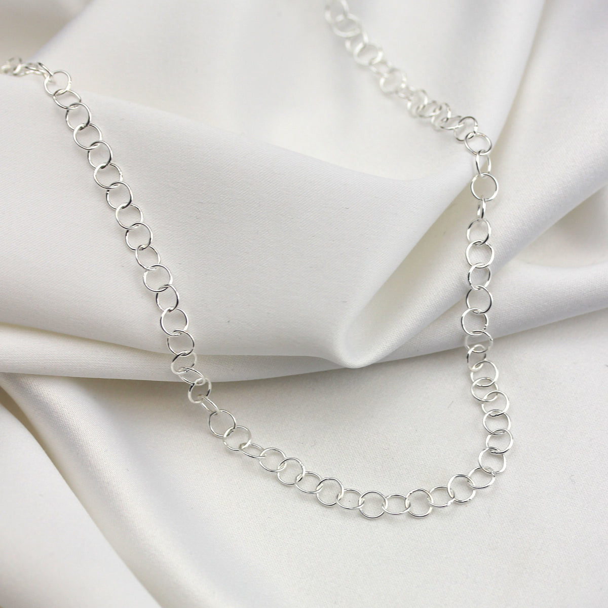 Collier à maillons rolo légers en argent sterling de 5 mm, 45,7 cm