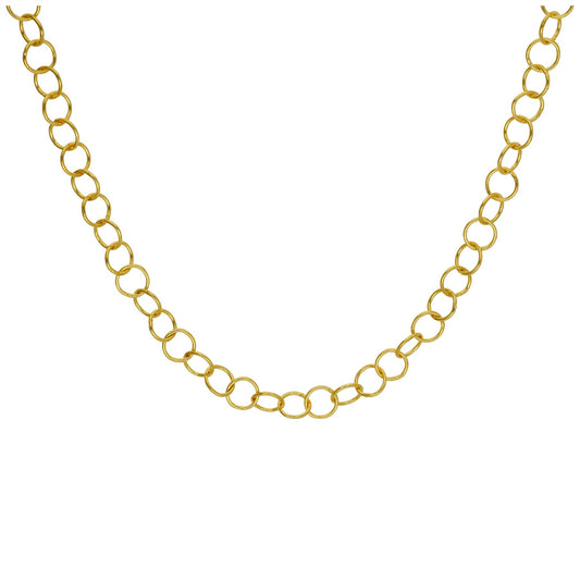Collier Rolo léger en argent sterling plaqué or de 5 mm, 45,7 cm