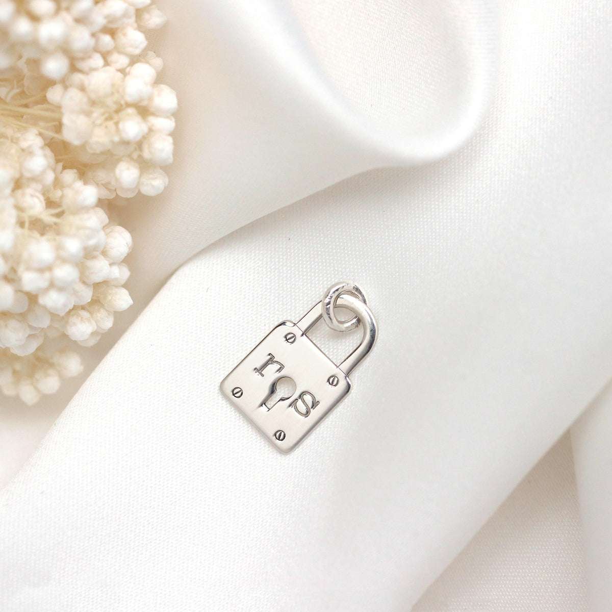 Breloque cadenas en argent sterling sur mesure