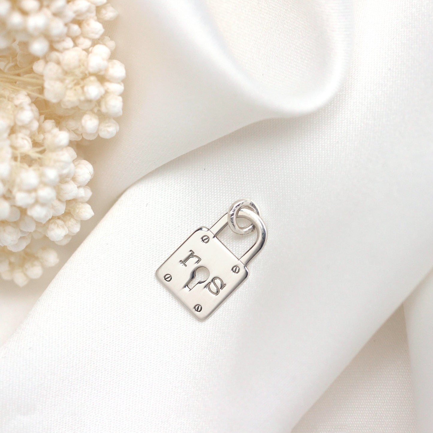 Breloque cadenas en argent sterling sur mesure