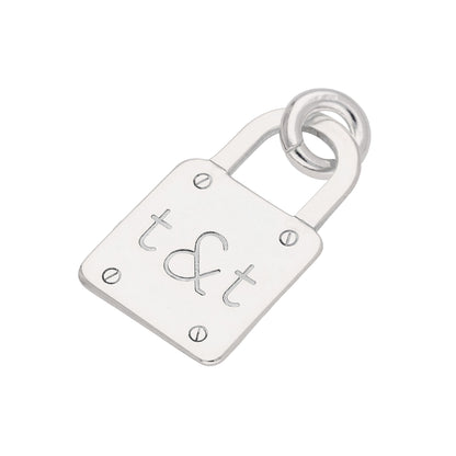 Breloque cadenas initiales en argent sterling sur mesure