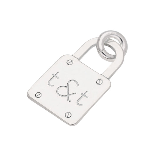 Breloque cadenas initiales en argent sterling sur mesure