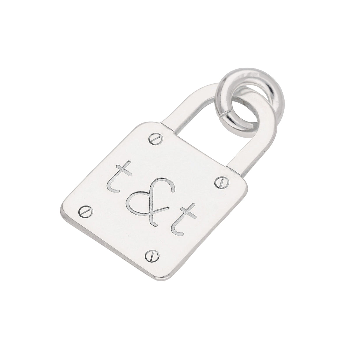 Breloque cadenas initiales en argent sterling sur mesure