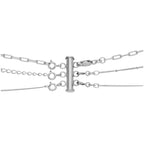 Collier à trois rangs en argent sterling avec fermoir tubulaire