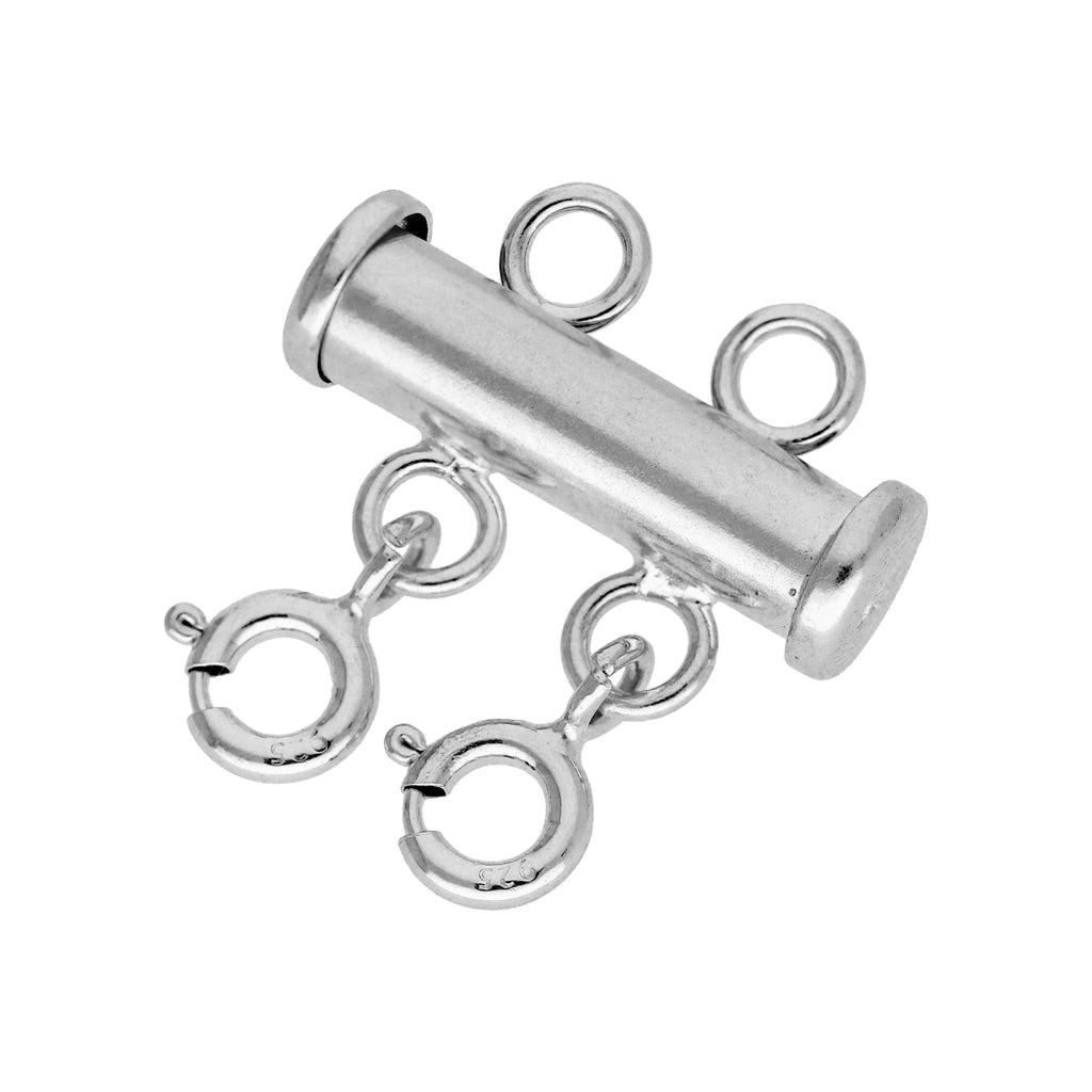 Collier à fermoir à 2 rangs en argent sterling
