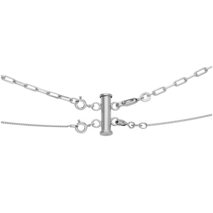 Collier à fermoir à 2 rangs en argent sterling