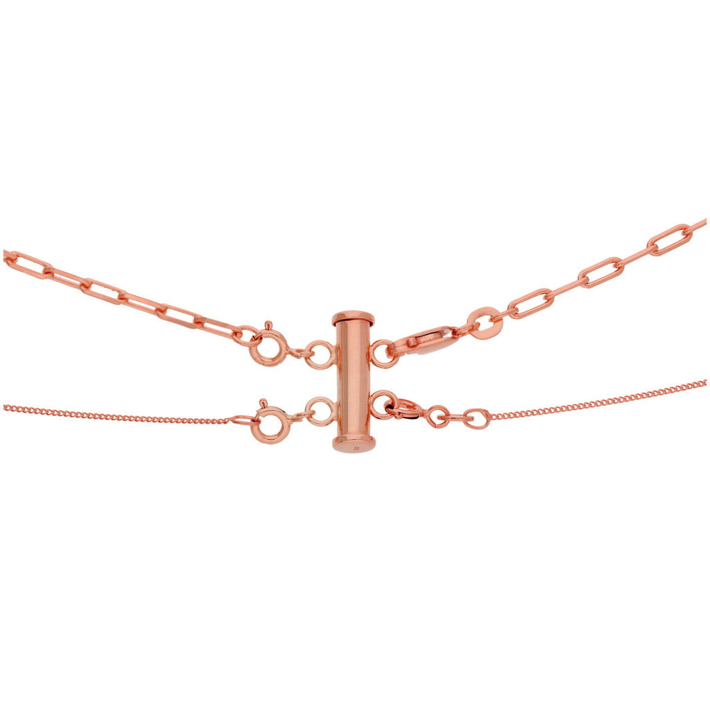 Collier à 2 rangs en argent sterling plaqué or rose