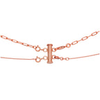 Collier à 2 rangs en argent sterling plaqué or rose