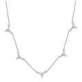 Collier réglable en argent sterling avec plusieurs trios de zircones cubiques