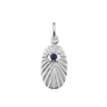 Breloque médaillon ovale étoile en argent sterling avec saphir et zircone cubique