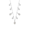 Collier réglable en argent sterling avec plusieurs larme et zircones cubiques (40 cm)