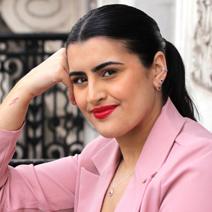 Manchette d'oreille en argent sterling avec pavé de zircones cubiques noires