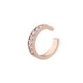 Boucle d'oreille en argent sterling plaqué or rose avec zircones cubiques transparents