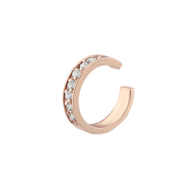 Boucle d'oreille en argent sterling plaqué or rose avec zircones cubiques transparents