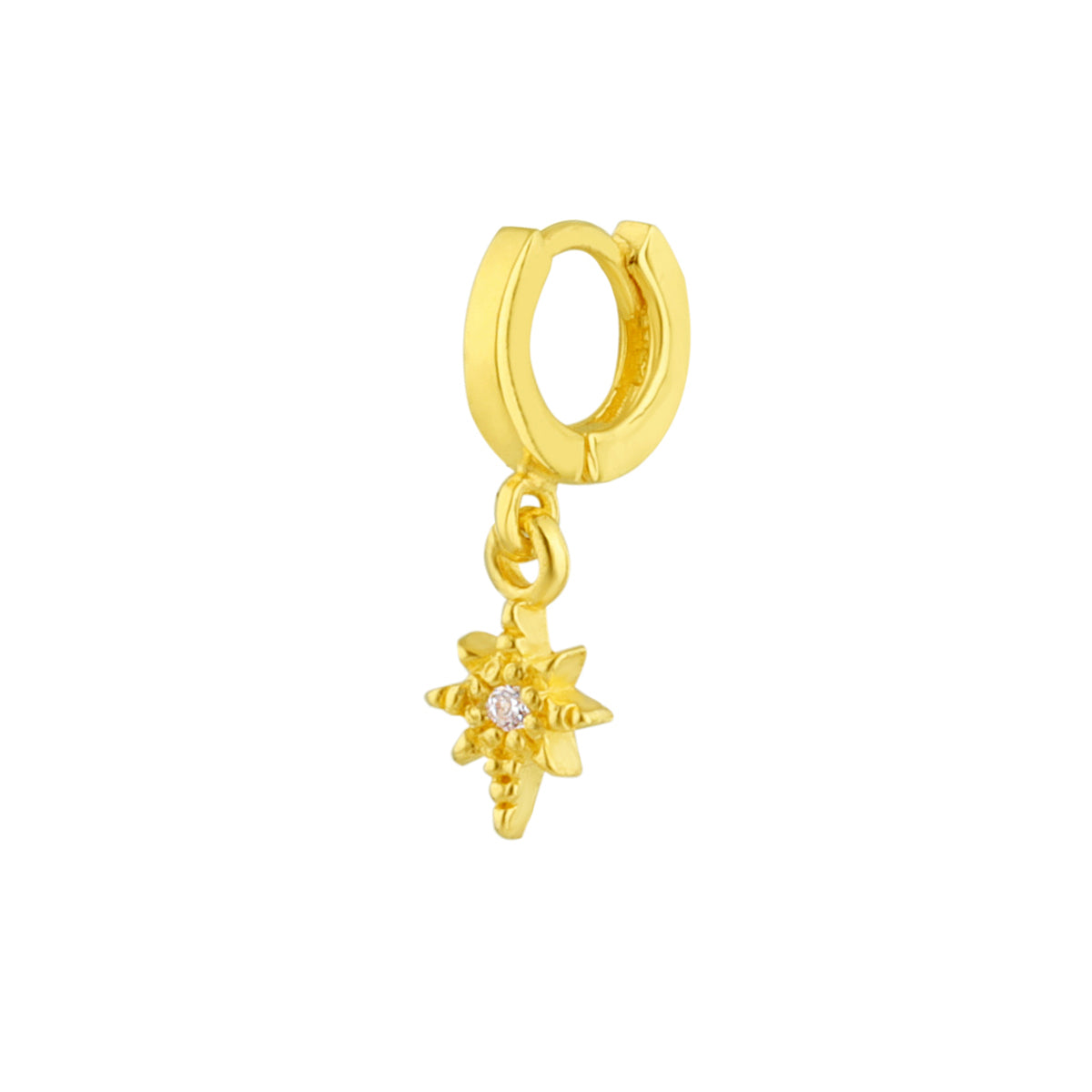 Petit piercing hélix en argent sterling plaqué or avec zircones cubiques, calibre 26